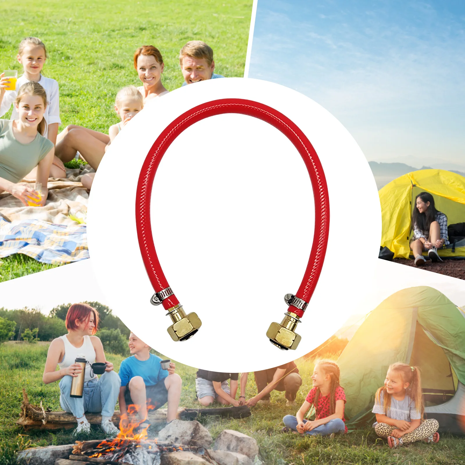 اسطوانة غاز البترول المسال ملء متبادل ربط الأنابيب الشرقية الأوروبية اسطوانة الغاز المسال التضخم المشتركة خرطوم مطاطي لوازم التخييم #6