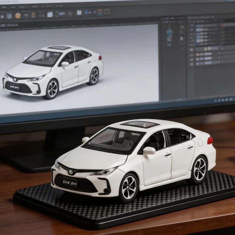 

1:32 Simulation Corolla car model sound and light four door boy toy indoor car ornament decoration small gift