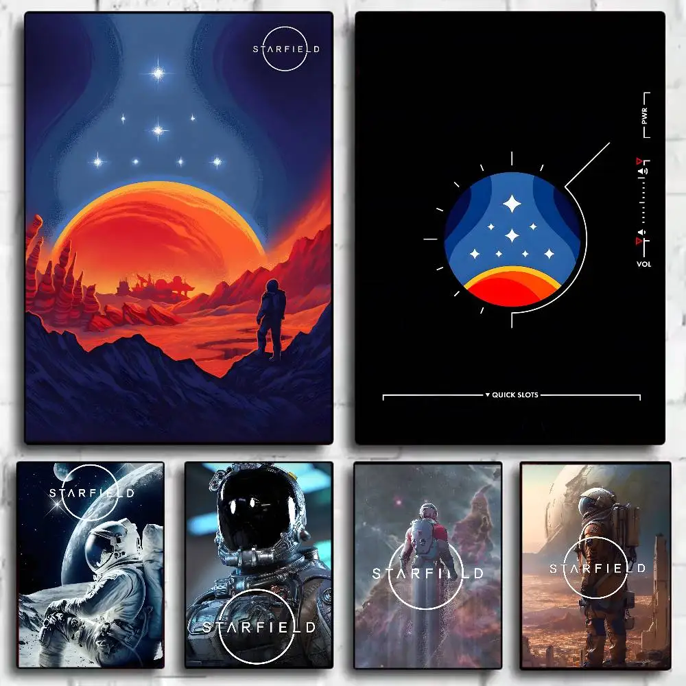 ملصق لعبة S-Starfield عالي الدقة على الحائط اللاصق المقاوم للماء وغرفة المعيشة المنزلية وغرفة النوم والديكور الجمالي