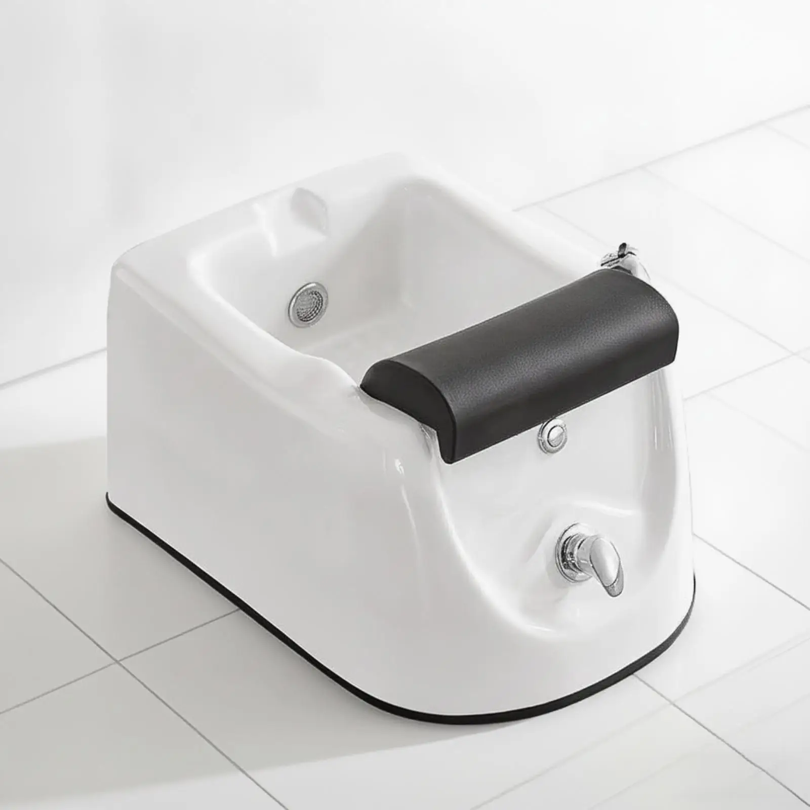 Foot Bath Basin with Footrest Built-in Acrylic Pedicure Tub Ergonomic Footbath Spa Tub for Pedicurists, Salon Owners, Nail
