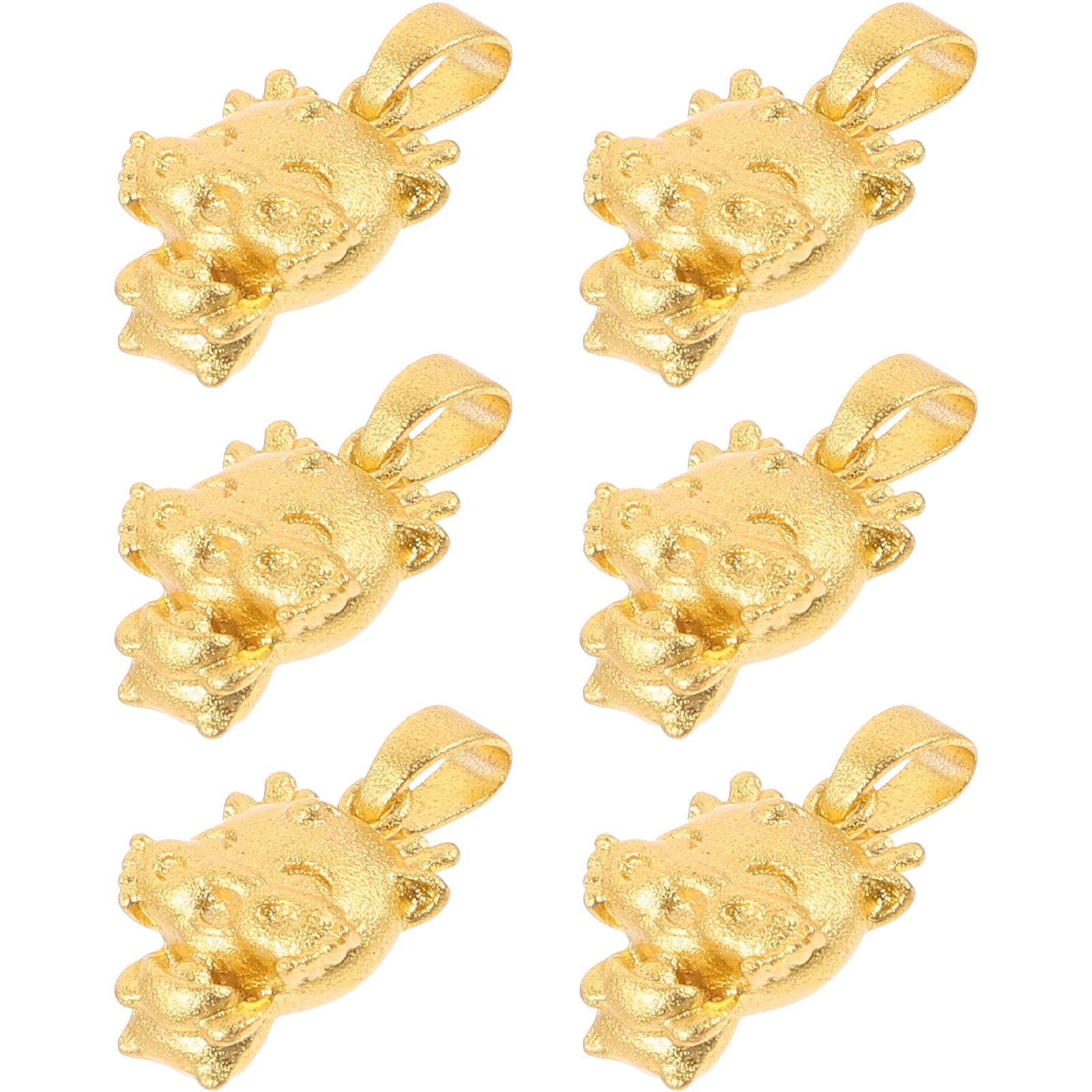

6pcs Copper Dragon Charms Pendant Necklace Diy Jewelry Key Chain Decor For Women Men Vintage Clavicle Chain Hanging Party Favors