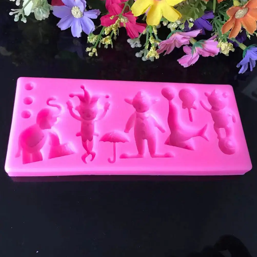 2Pcs Circus Theme Silicone Fondant Mold for Cake Cookies Chocolate Candy Mousse Marzipan DIY Epoxy Clay Soap Crafts Creative view 3