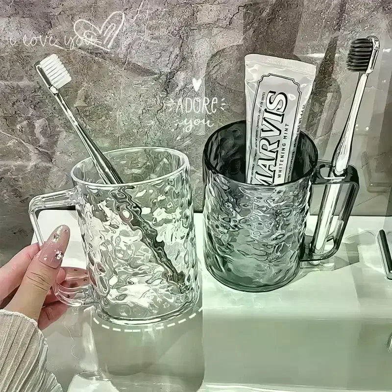 Home One Bathroom - Plastic Mouthwash Toothbrush Cup With Handle
