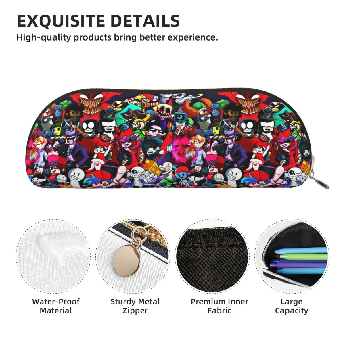 ليلة الجمعة Funkin Characters Fnf Game مقلمة حامل أقلام تخزين كبير صندوق أقلام حقيبة أقلام رصاص للبنين بنات مدرسة