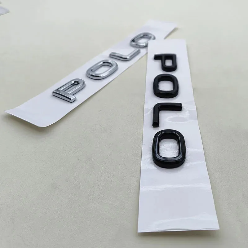 3D ABS Chrome Black Logo Polo Emblem Letters Badge Car Rear Trunk Sticker For VW Polo MK7 MK8 GTI 2019-2025 Auto Accessories