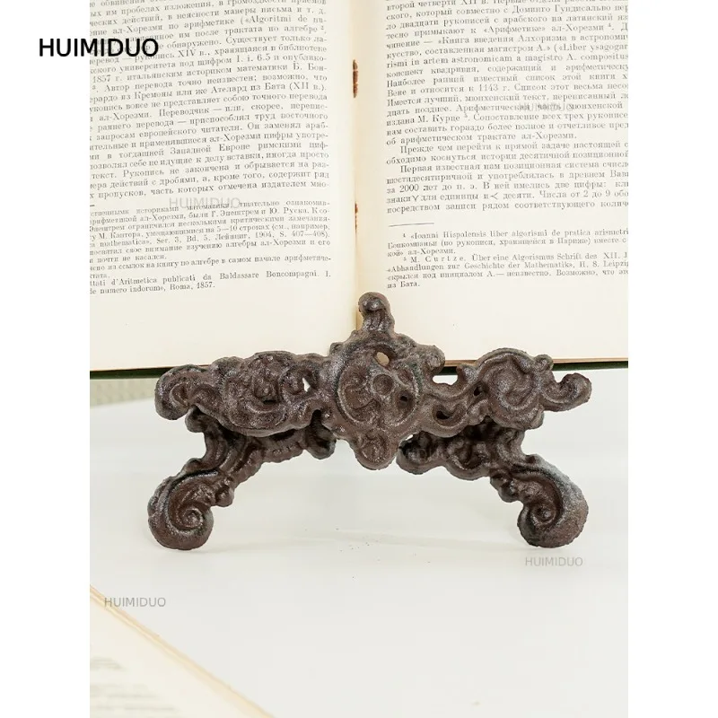 European Creative Cast Iron Easel Disc Display Stand Newspaper Magazine Shelf Home Decoration Ornament