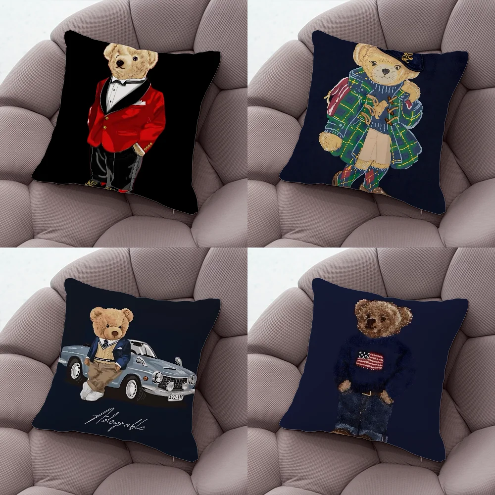 Fashion Bear P-PoloS Pillow Case Pillow Case Living Room Sofa Cushion Cover Suitable For Home Bedroom Room Decoration