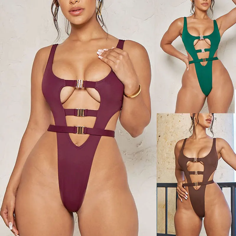 

BKLD New Sexy Hollow Out Solid Color One Pieces Sleeveless Tops Summer Outfits For Women 2024 Bikini Swimwear Bodysuits