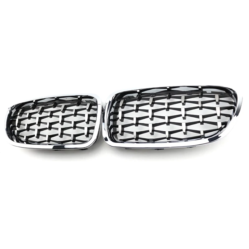 

Car Front Bumper Diamond Grill Sliver Kidney Grilles For BMW 5 Series F10 F18 2010-2017 Car Accessories Replacement