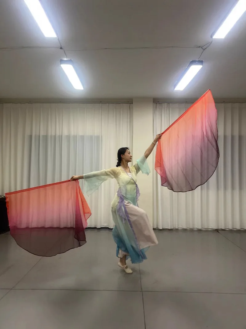 Nieuwe Buikdans Accessoires Lof Vlag Vrouwen Flowy Tie Dye Chiffon Sluier Stage Performance Show Props vlag Aanbidding