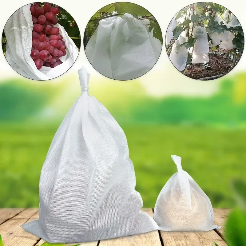 100Pcs Plant Covers Grape Protection Bags for Fruit Vegetable Grapes Mesh Bag Against Insect Pouch Waterproof Pest Control -Bird