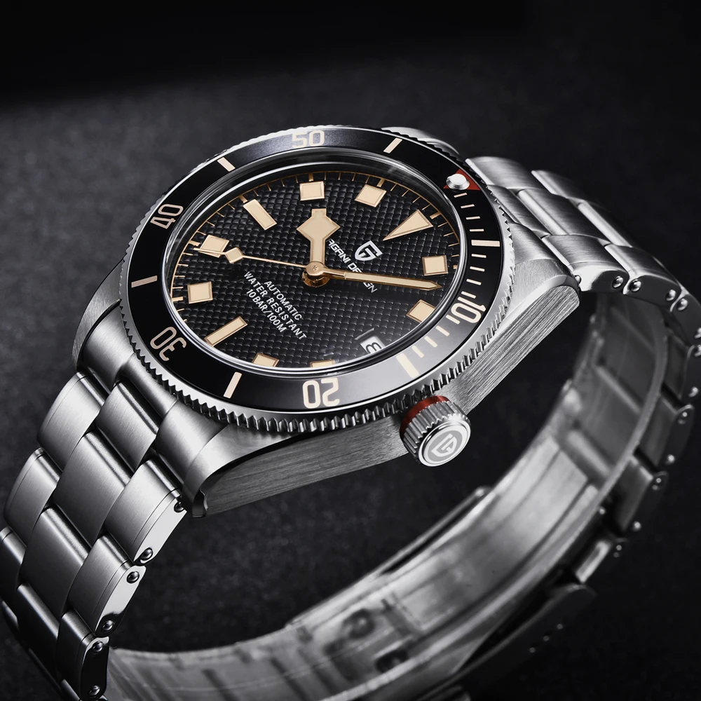 PAGANI DESIGN Watches Retro Luxury Mechanical Watches For Men 8215 Movement AR Sapphire Crystal 100m Waterproof Stainless Steel