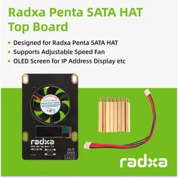 Radxa Penta SATA HAT Top Board, Designed for Radxa Penta SATA HAT