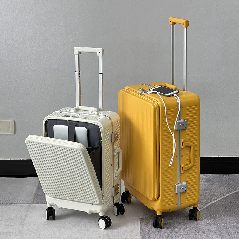 Valise à roulettes multifonctionnelle pour femme, valise de voyage d'affaires, cabine 20 pouces, Q1062