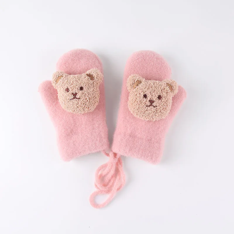 Cinnamoroll Kids Gloves Hello Kitty My Melody Kuromi Pompom Puri Sanrio Cartoon Thick Warm Boys Girls Halter Knit Plush Gloves