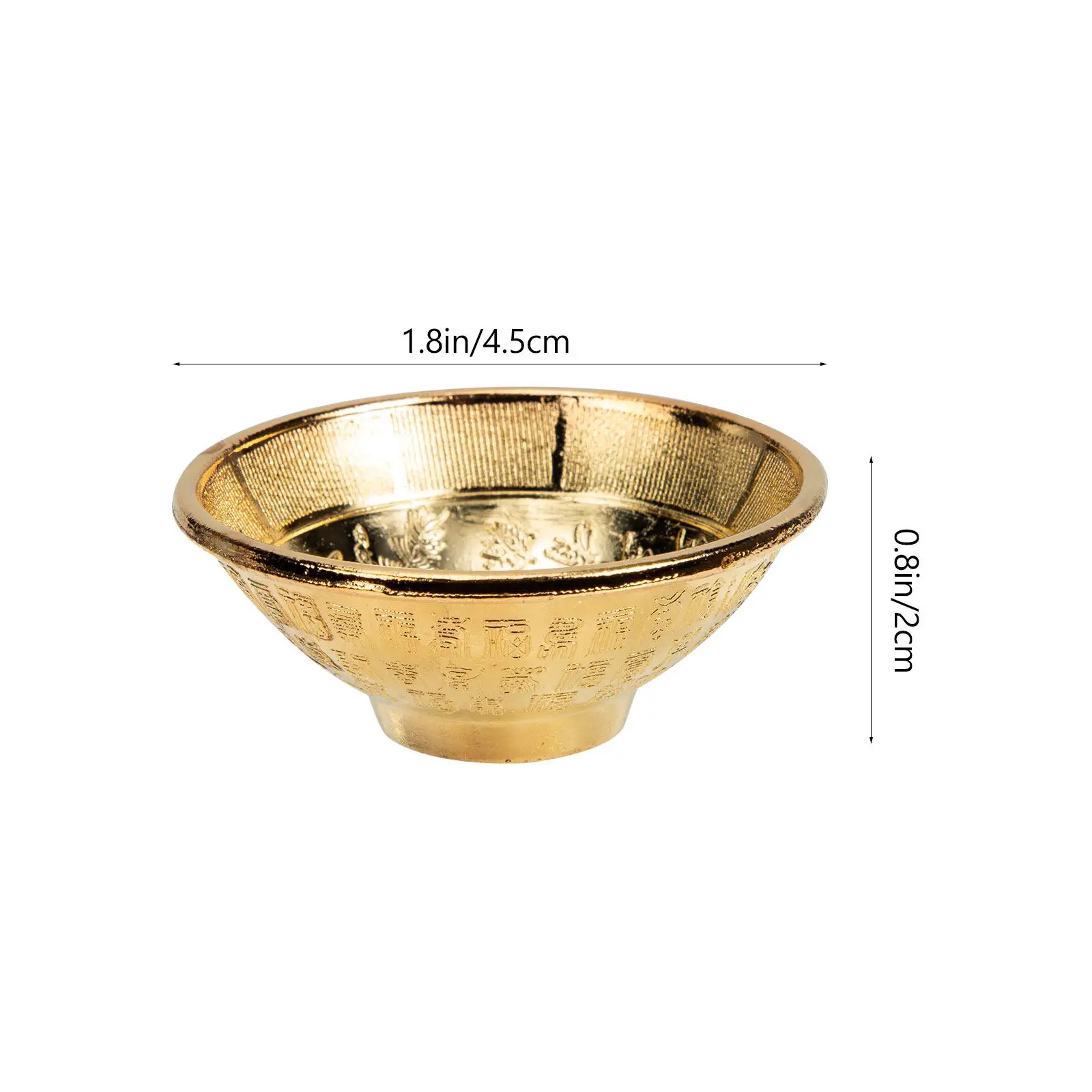 Mini Golden Bowl Ornament – Zinc Alloy Birthday Decoration for 1st Year Celebration, Delicate Pattern Gift