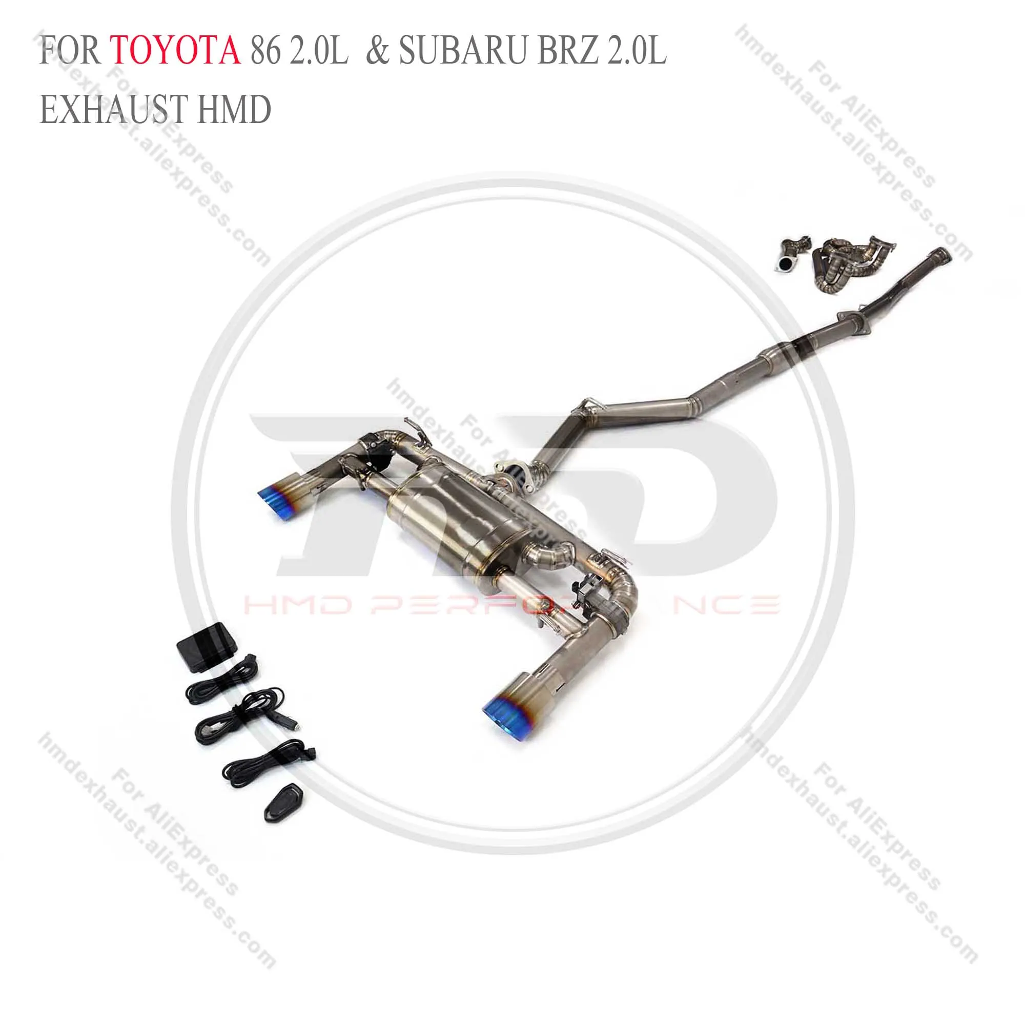 HMD Titanium Alloy Exhaust System Performance Catback manifold Full sets For Toyota GT 86 2.0L & Subaru BRZ 2.0L Valve Muffler