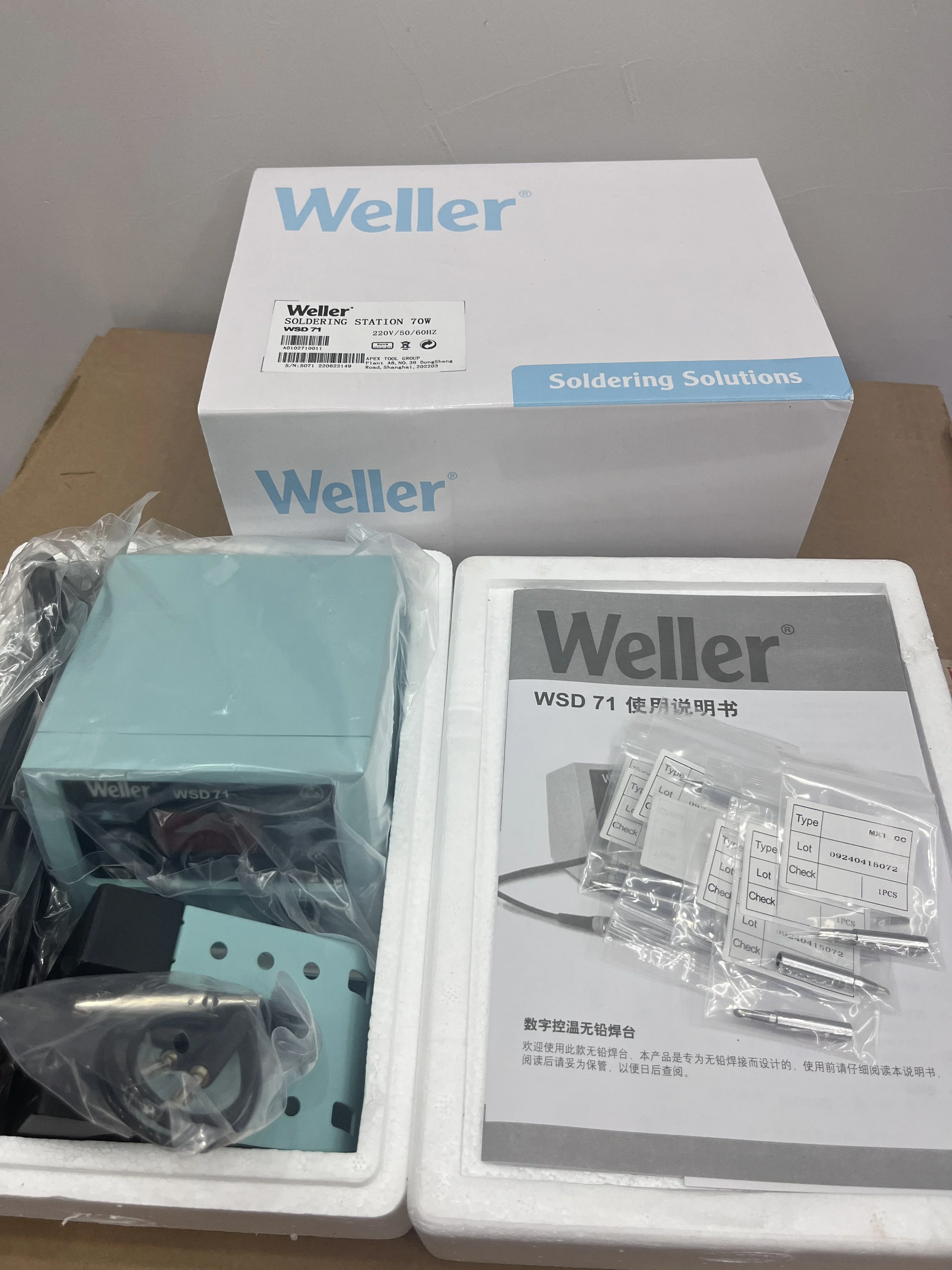 Weller-Station de soudage WSD71, 100% d'origine, 220V, 70W, fer à souder professionnel sans plomb, outil de soudage pour la réparation de circuits College et circuits intégrés