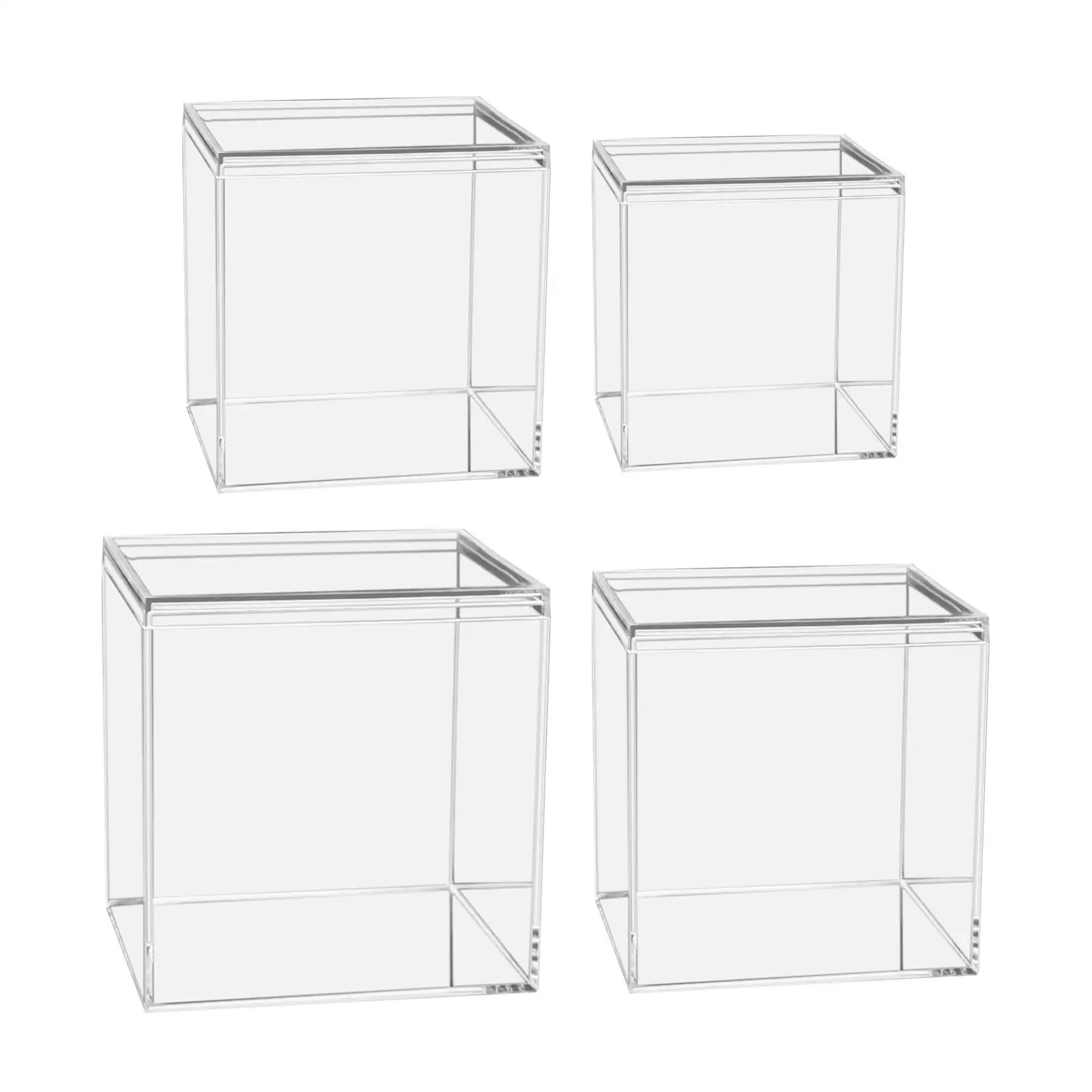 Transparent Desktop Acrylic Storage Box Waterproof Dustproof Jewelry Hair Toiletry Holder Playroom Bathroom Cupboard