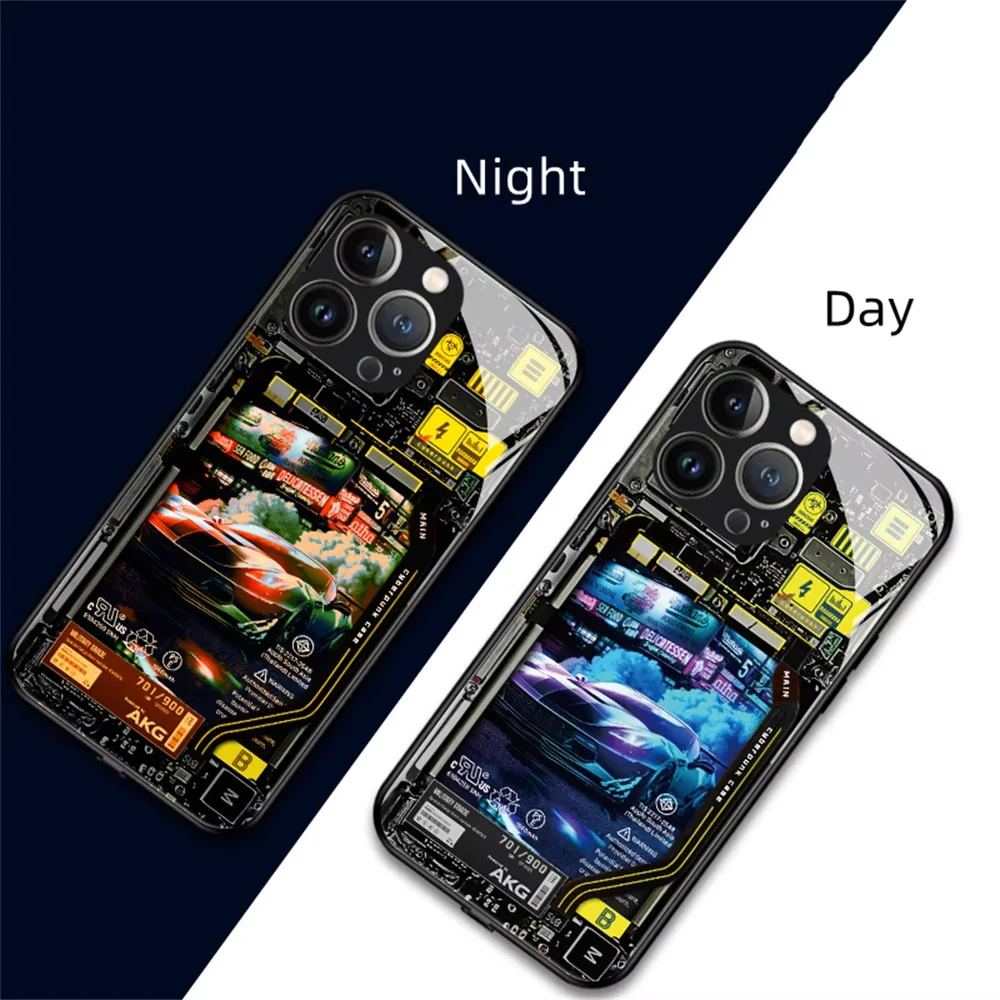 Siete colores LED brillo Flash iluminar funda de teléfono diseño de hombre espacial Dropshipping para iPhone16 15 14 13 12 11 Pro Max Mini Xs Xr 8