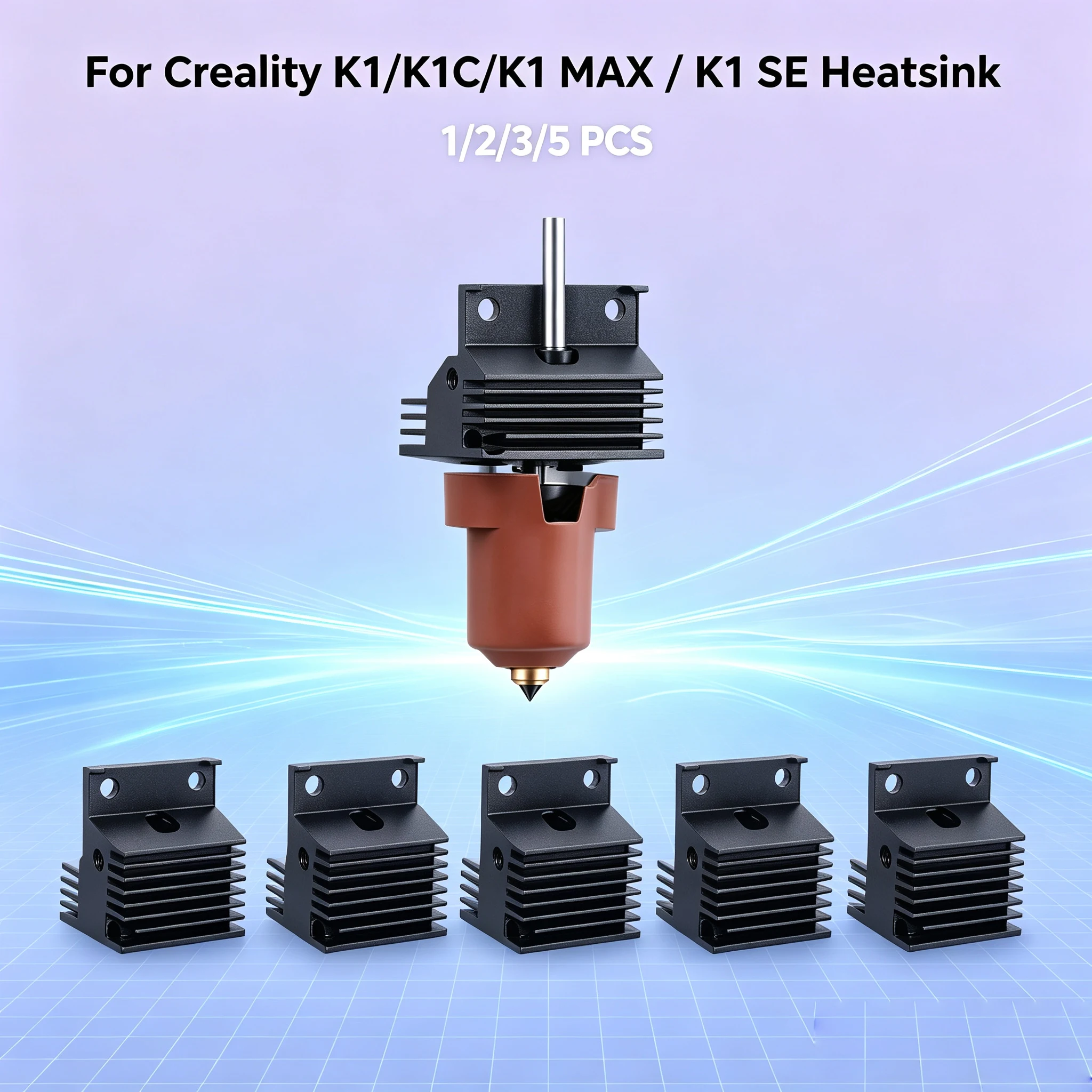 Heatsink All-Metal Heat Sink For Creality K1 K1C K1 MAX K1 SE Hotend Radiator All-in-one Copper Titanium Nozzle Heating Head Kit