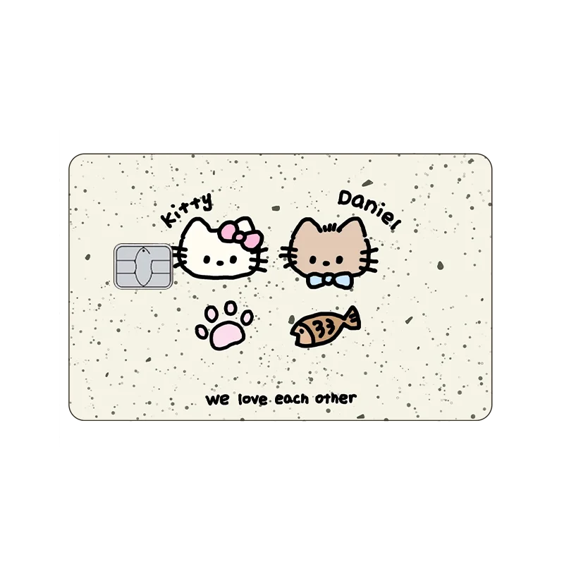 Cute Hello Kitty Kuromi My Melody Purin Sanrios Diy Cartoon Laser PVC Film Skin Stickers for Debit Credit Bank Card Decor Toys