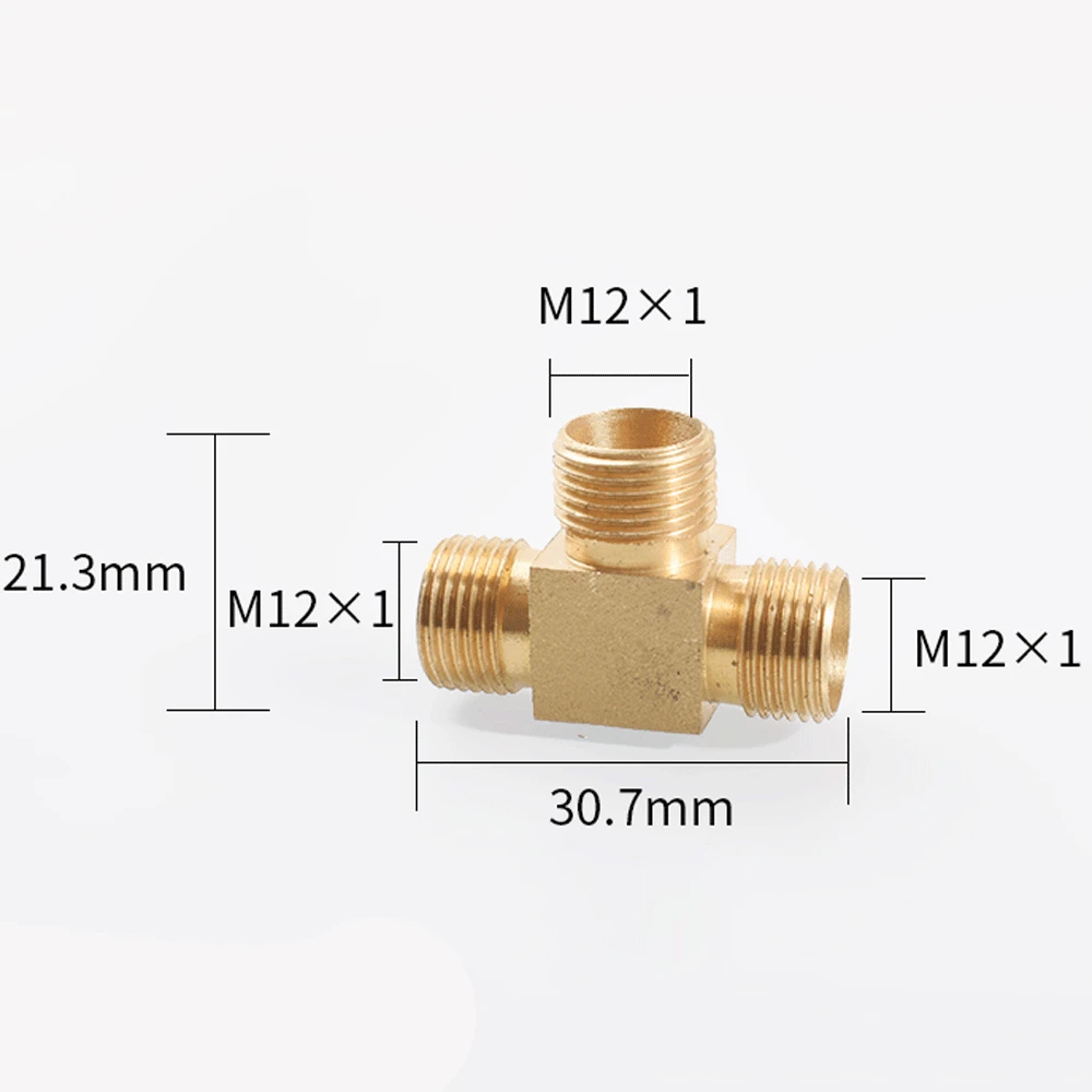 M8/10/12/14/16/18 metrische Stecker Buchse Messing T-Stück 3 Wege Rohr verschraubung Stecker Block Spiltter Wasser Gas Öl