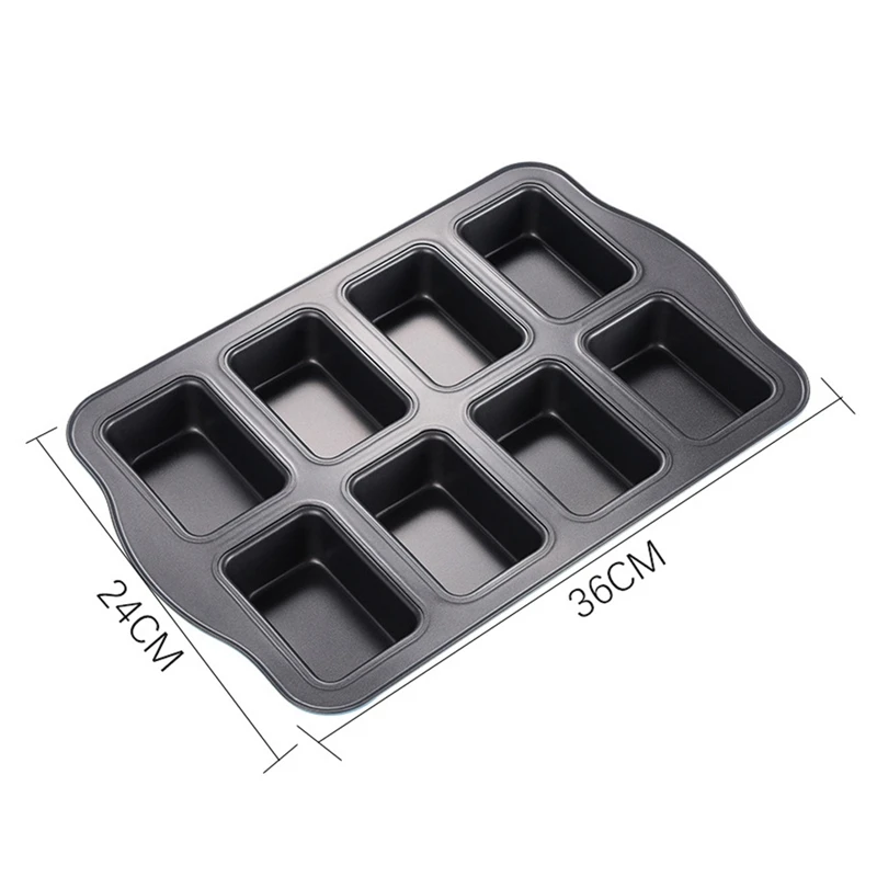 New Eight Consecutive Nonstick Toast Molds 8-Hole Brownie Cake Bread Pan Mold Mini Submarine Sandwich Mold Baking Pan