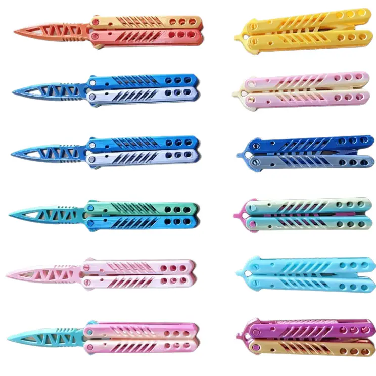 3D Printed Butterfly Knife Practice Toy Uncut Blade Training Tool Multi Color Stress Relief Fidget Gadget for Beginners - Image 2