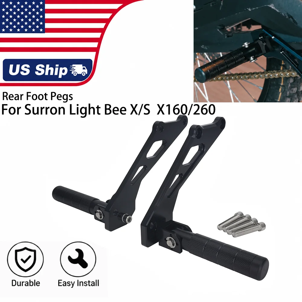 For Light Bee Surron S/X160/X260 Motorcycles Rear Foot Pegs Pedals Bracket Passenger Footrests Electric Dirt Bikes E-Bikes Electric Dirt Bike Motocross Parts