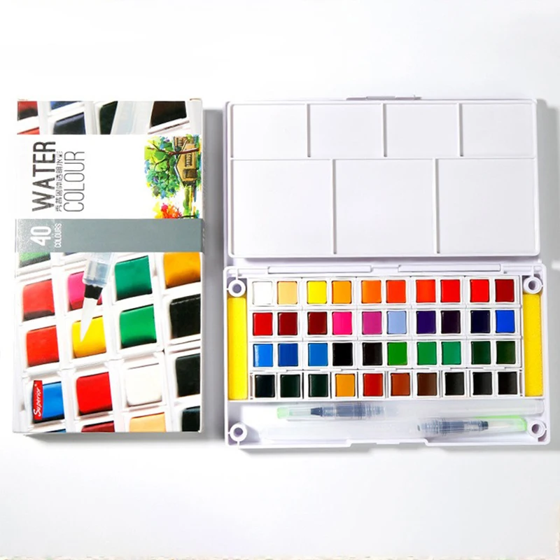 Pintura de acuarela sólida 24 colores 36 colores 48 colores Arte específico Juego de acuarelas sólidas