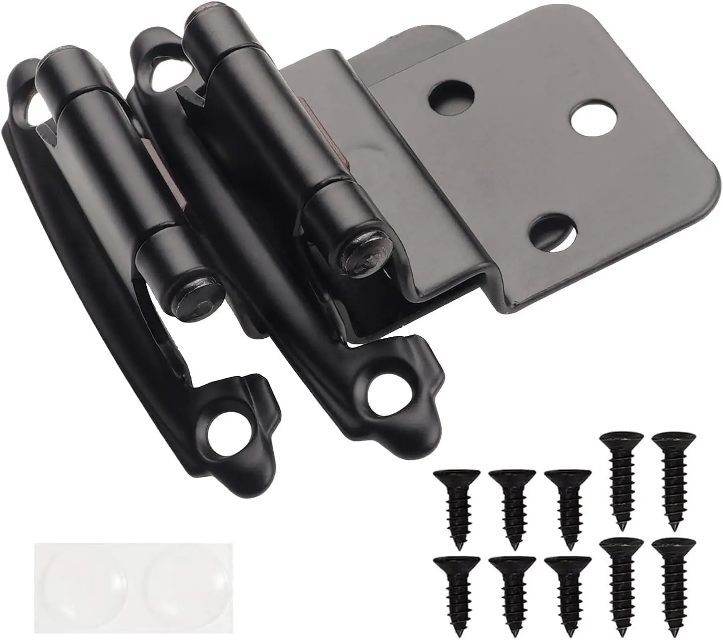 

3/8" Inset Cabinet Hinges Black (25 Pair -50 Pcs) Offset Self Closing Matte Black Cabinet Hinges for Kitchen Cabinets