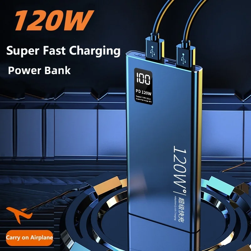 

High Capacity Power Bank 50000mAh PD 120W Fast Charging Powerbank for iPhone 16 15 Xiaomi Samsung Portable Charger Spare Battery