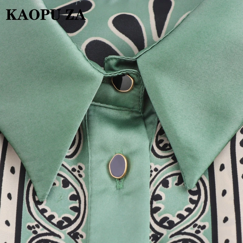 KAOPU ZA 2024 New Spring Women\'s Long Sleeve Turn-Down Collar Loose Blouse Shirts and Blouses Fashion Top