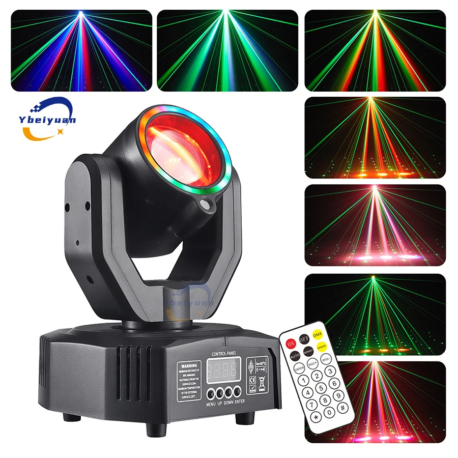 Mini 30W شعاع تتحرك رئيس ضوء LED 4 في 1 RGBW تأثير ضوء المرحلة DMX512 التحكم عن بعد التحكم الصوتي DJ ديسكو بار كشاف إضاءة للحفلات