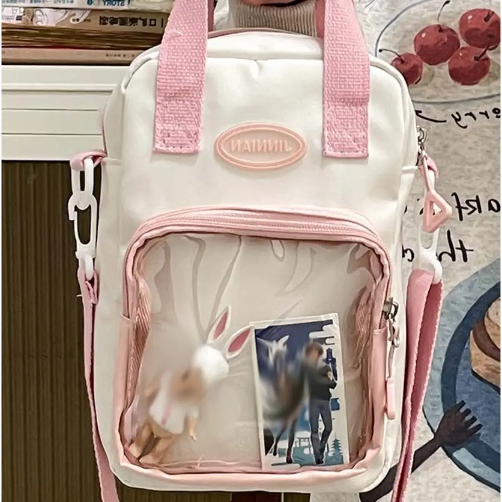 Zoete Rits Contrast Kleur Itabag Katoenen Pop Opslag Idool Merchandise Opslag Transparante Tassen Pu Portemonnee Schoudertas Mannen