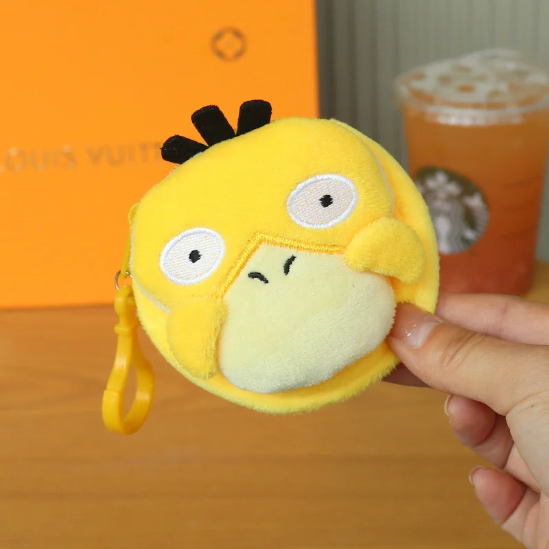 Pokemon Anime Figure Model Children Toys Cartoon Pokemon Psyduck Two-Dimensional Plush Toy Kawaii Coin Purse Girls Birthday Gift