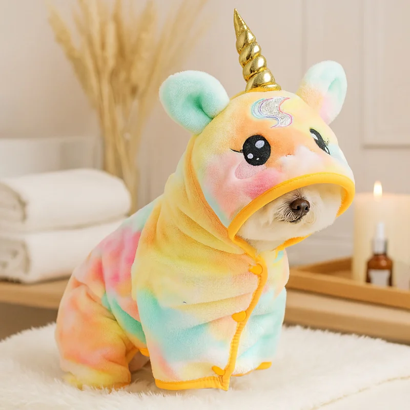 

Pet Supplies Apparel Pet Puppy Bath Towel Pet Dog Clothes Cute Colorful Pony Bathrobe Pet Sleep Robe