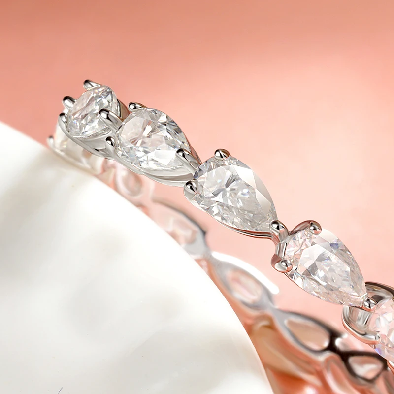 

Кольца с муассанитом 3*5 мм грушевидной огранки для женщин, роскошные, с лабораторными бриллиантами, из серебра 925 пробы с покрытием из белого золота 18 карат, свадебный подарок