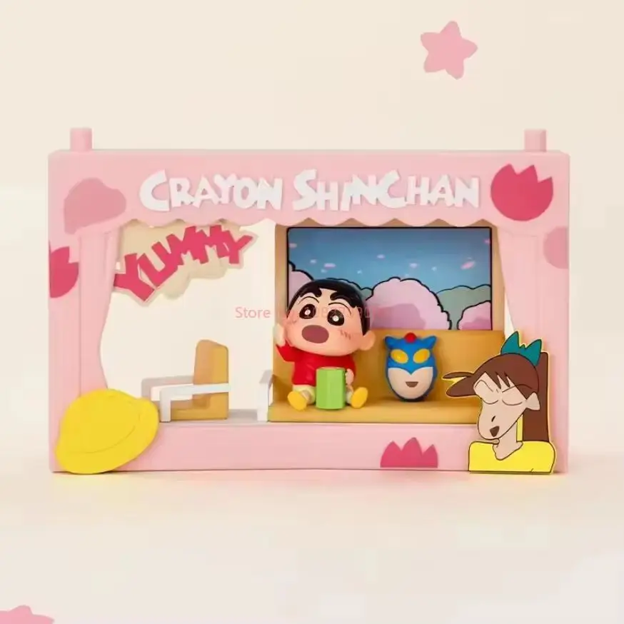 POP MART Crayon Shinchan Life Theatre Series Blind Box Mystery Box Guess Bag Toys Doll Cute Anime Figure Desktop Ornaments Colle