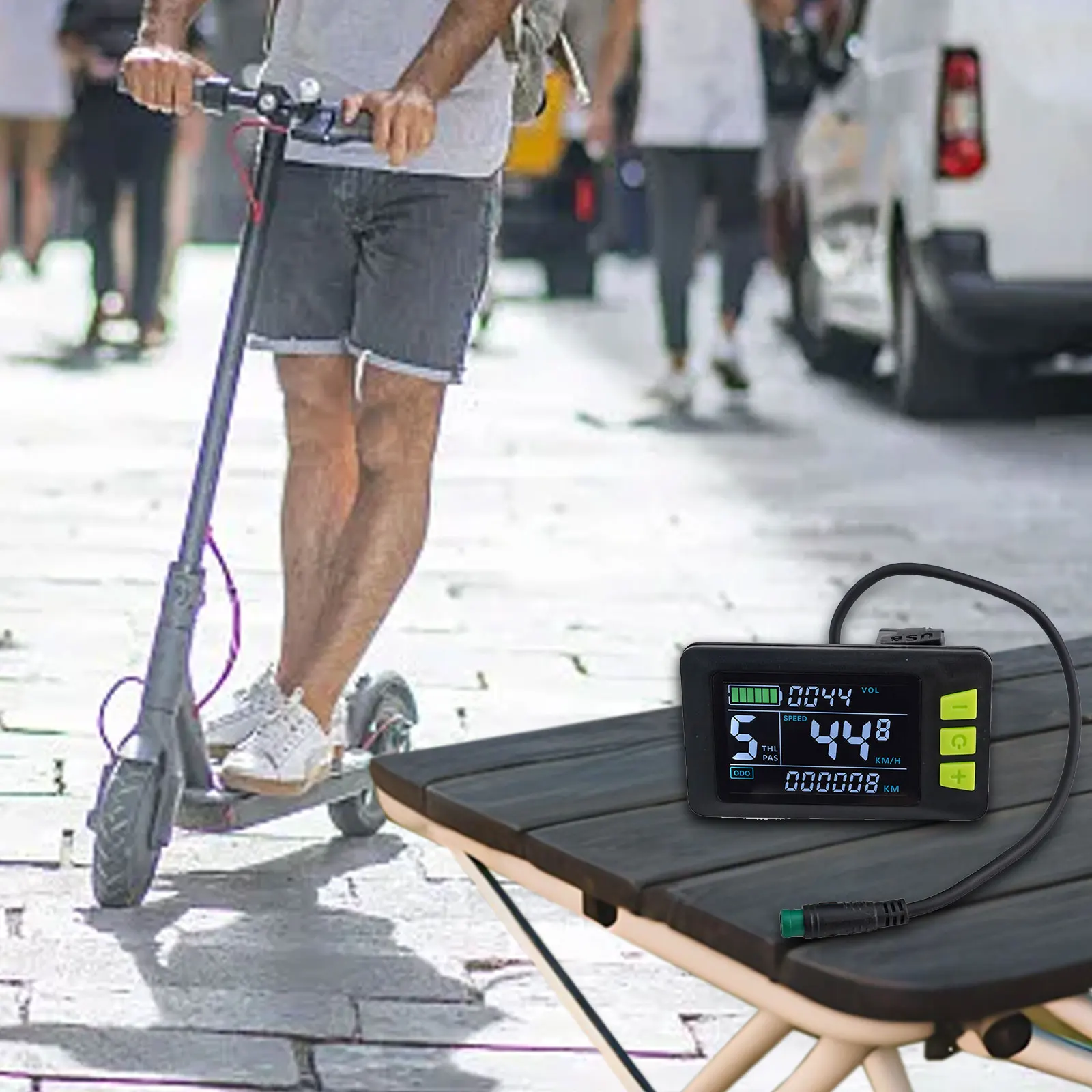 

Аксессуар для электронного скутера, ЖК-дисплей, ЖК-панель, дисплей для электронного велосипеда, 24 В, 36 В, 48 В, индикаторы батареи из АБС-пластика для ходьбы, черная поездка ODO