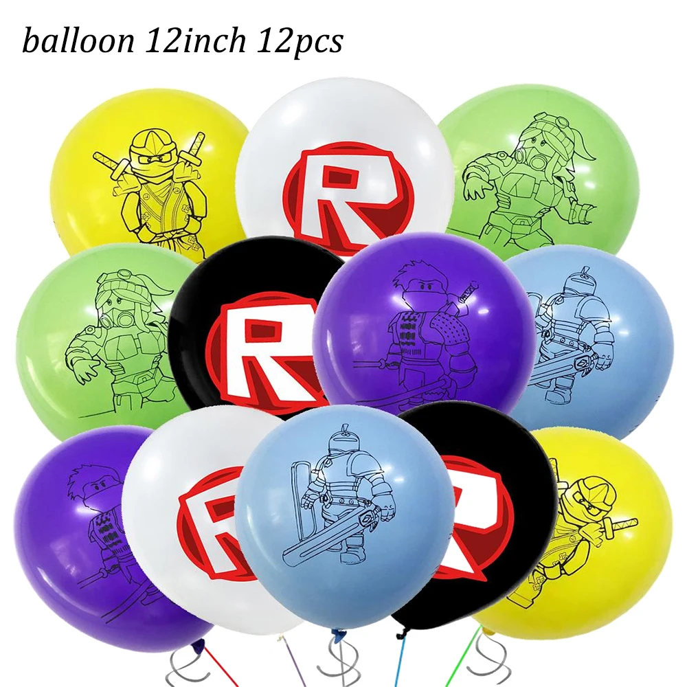 

12/24Pcs 12inch Roblox Latex Balloon Party Supplies Cartoon Party Baby Shower Girl Kids Balloons for Birthday Party Decoration