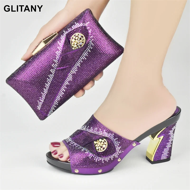 New African Shoes and Bag Set for Party Italian Italian Shoe and Bag Set for Party In Women Summer High Heeled Shoes for Women