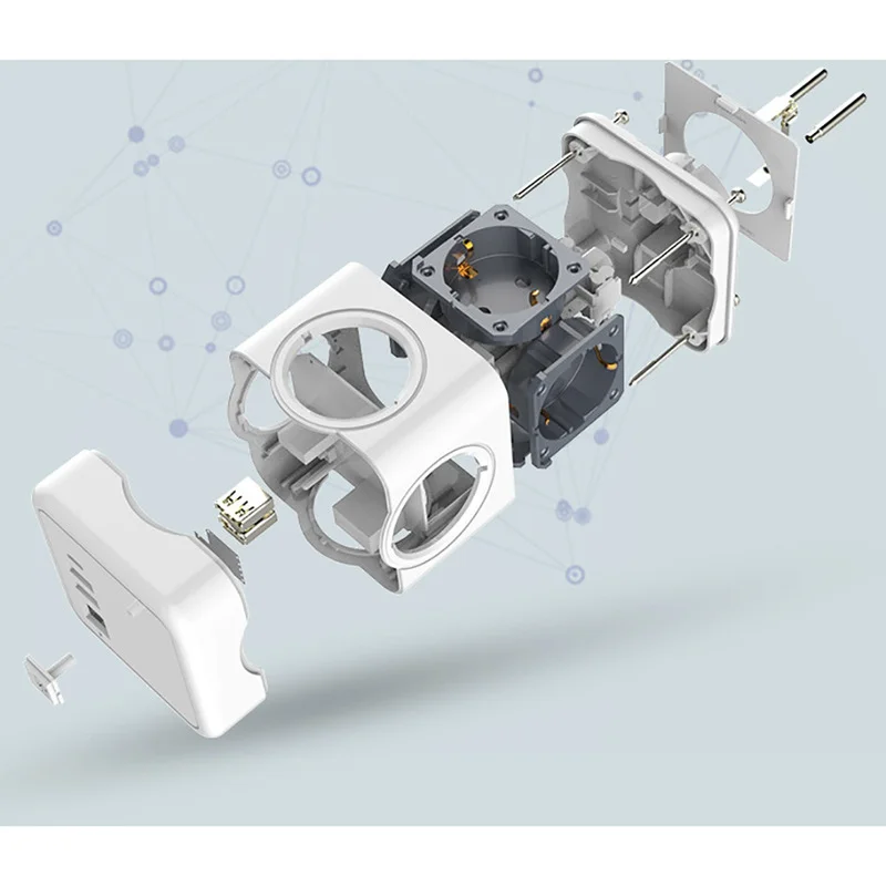 EU Standard Conversion Socket Smart Outlet Extension Adapter Power Strip Socket without USB EU Plug Power Cube Power Strip