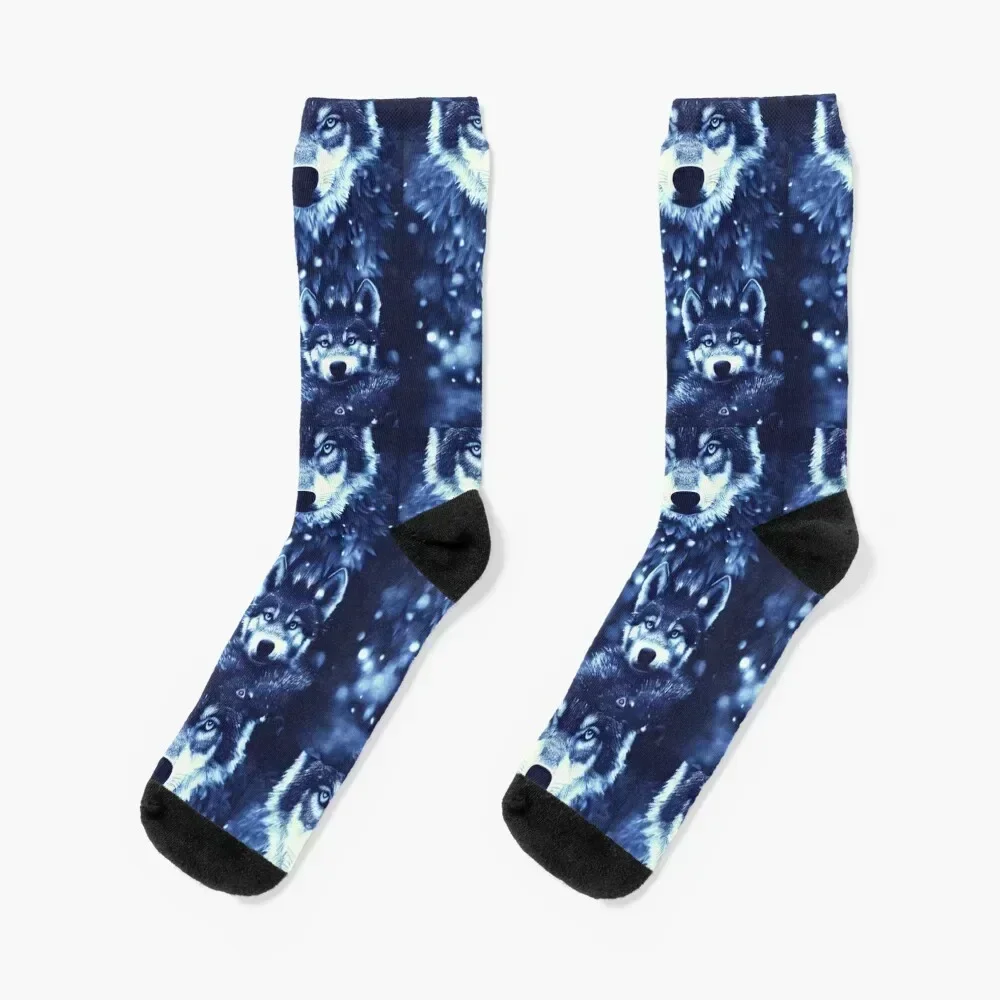 Mother wolf with pup Winter Socks kawaii happy essential with print Socks Male Women's