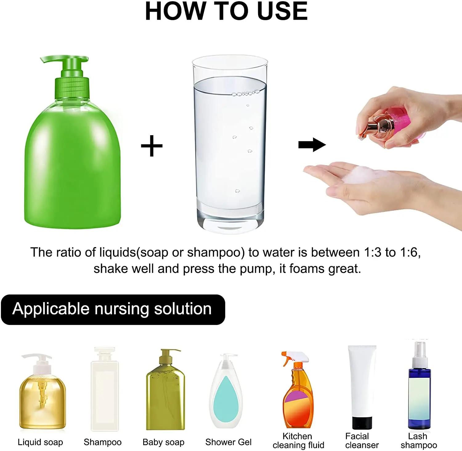 10 قطعة 2 أوقية 60 مللي مضخة بلاستيكية من الذهب الوردي موزع رغوة زجاجات لإعادة الملء للسفر صابون اليد رغوة الشامبو تنظيف قشتالة #4