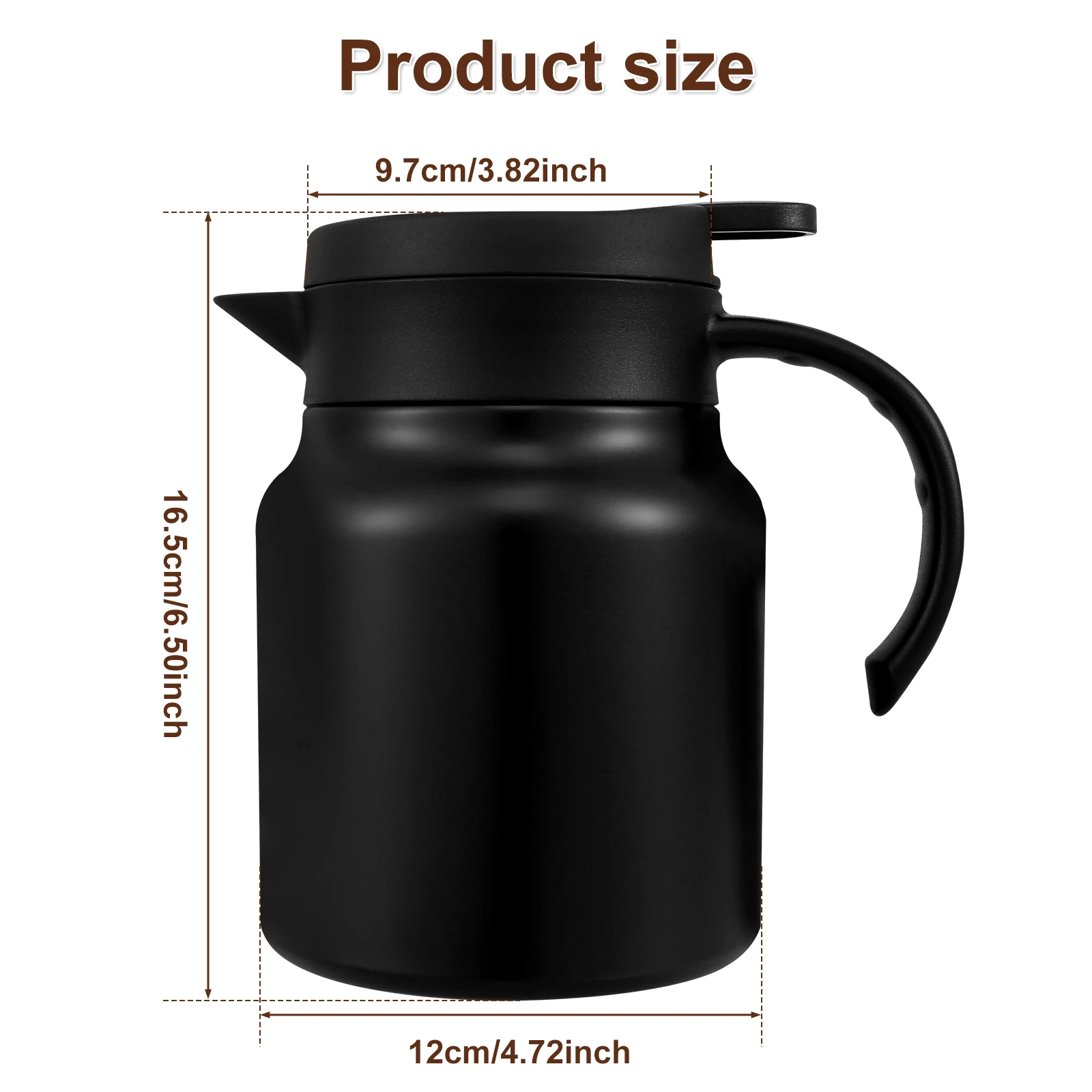 1000ML Thermal Coffee Carafe 316 Stainless Steel Tea Pot Leak-Proof Vacuum Insulated Carafe for Coffee Tea Hot or Cold Drinks