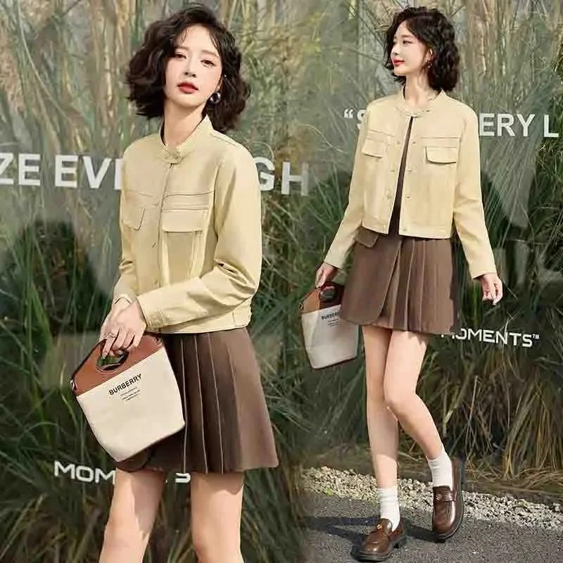 Fashion PU Leather Jacket Ladies 2025Spring Autumn New Motorcycle Coat High Quality Korean Overwear Temperament  Women's Outcoat