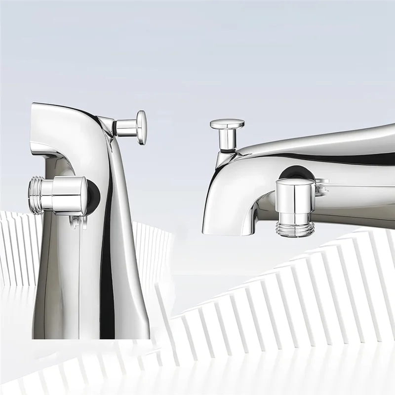 صنبور ABRG-Tub مع محول، صنبور حوض استحمام مع محول دش ومفتاح ربط سداسي يناسب أنبوب نحاسي 1/2 بوصة، 5.3 بوصة