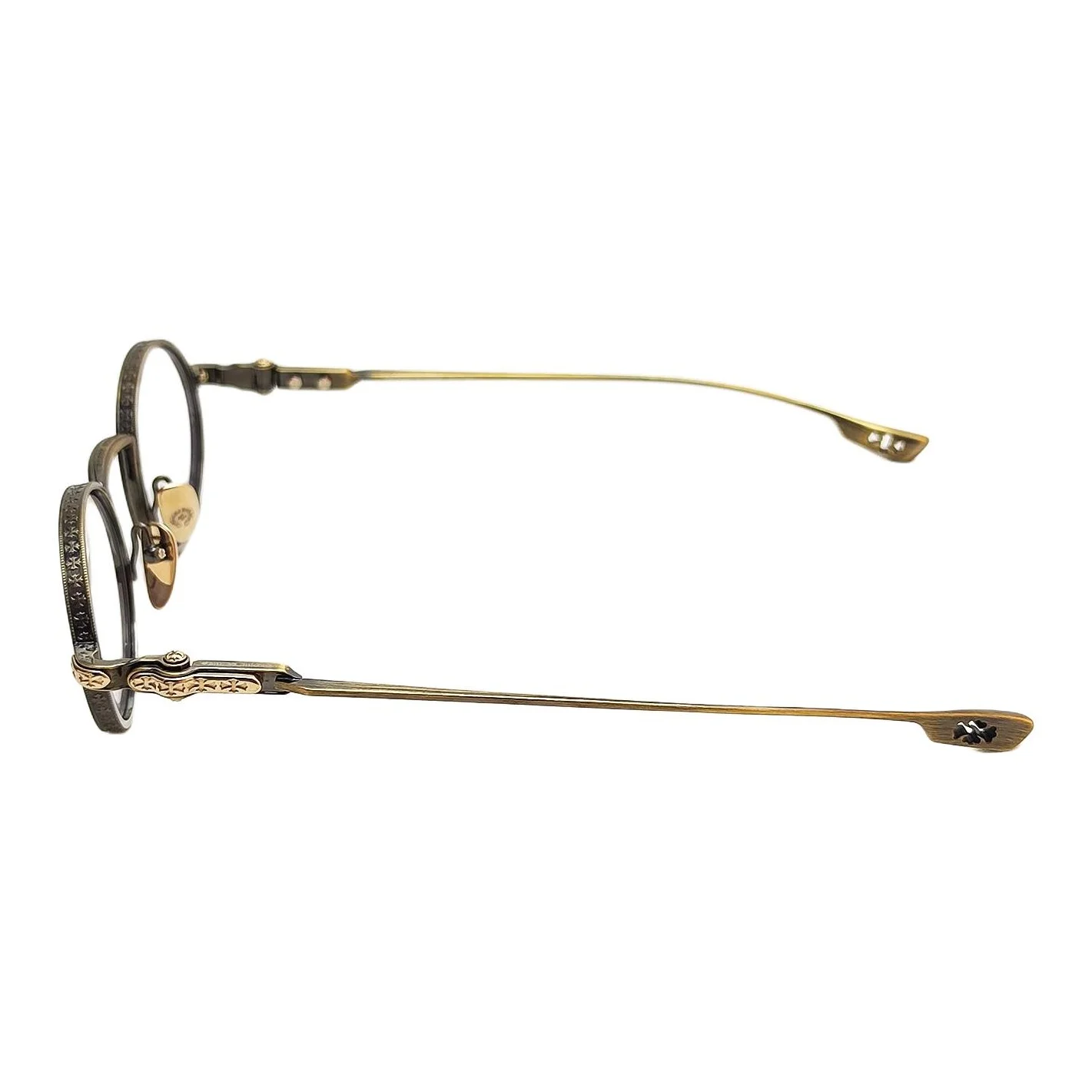 Chrome Hearts 925 Sterling Silver Round Eyeglass Frames Unisex Gold HONEY DIPPED AG - view 3